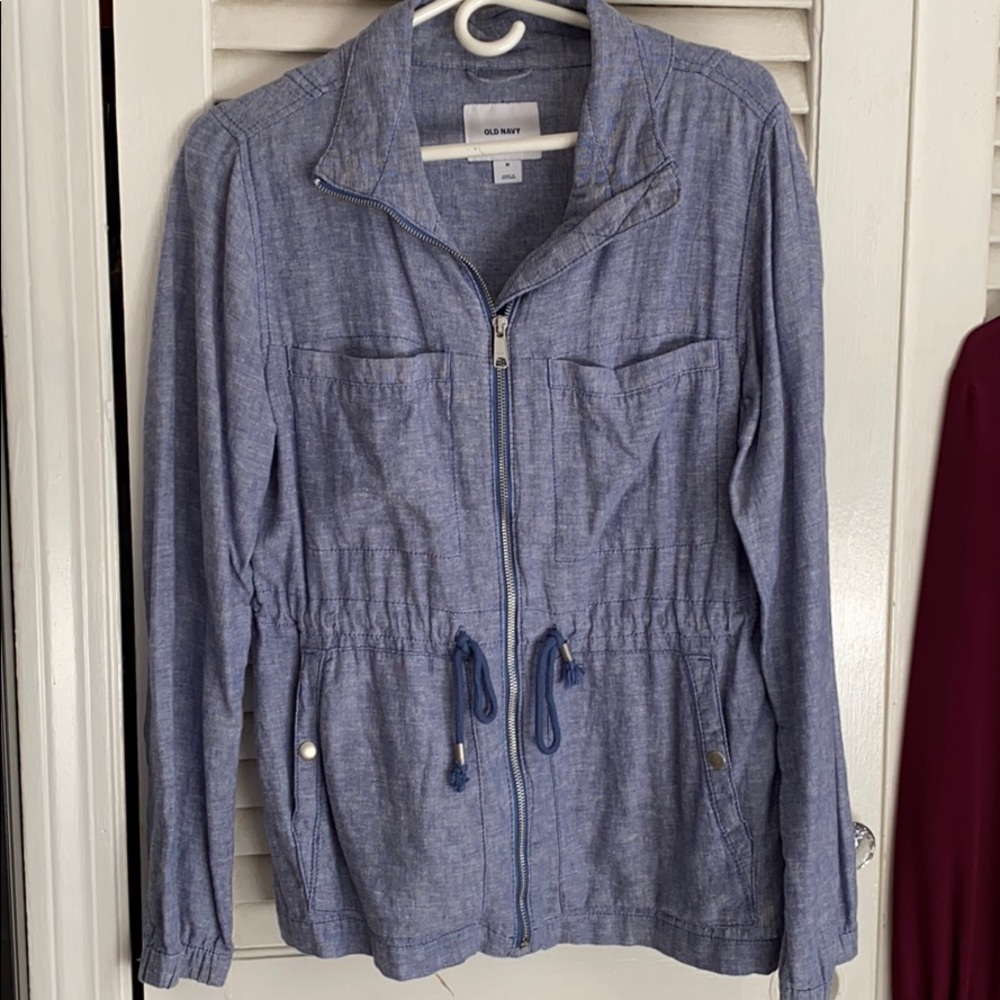Chambray zip up